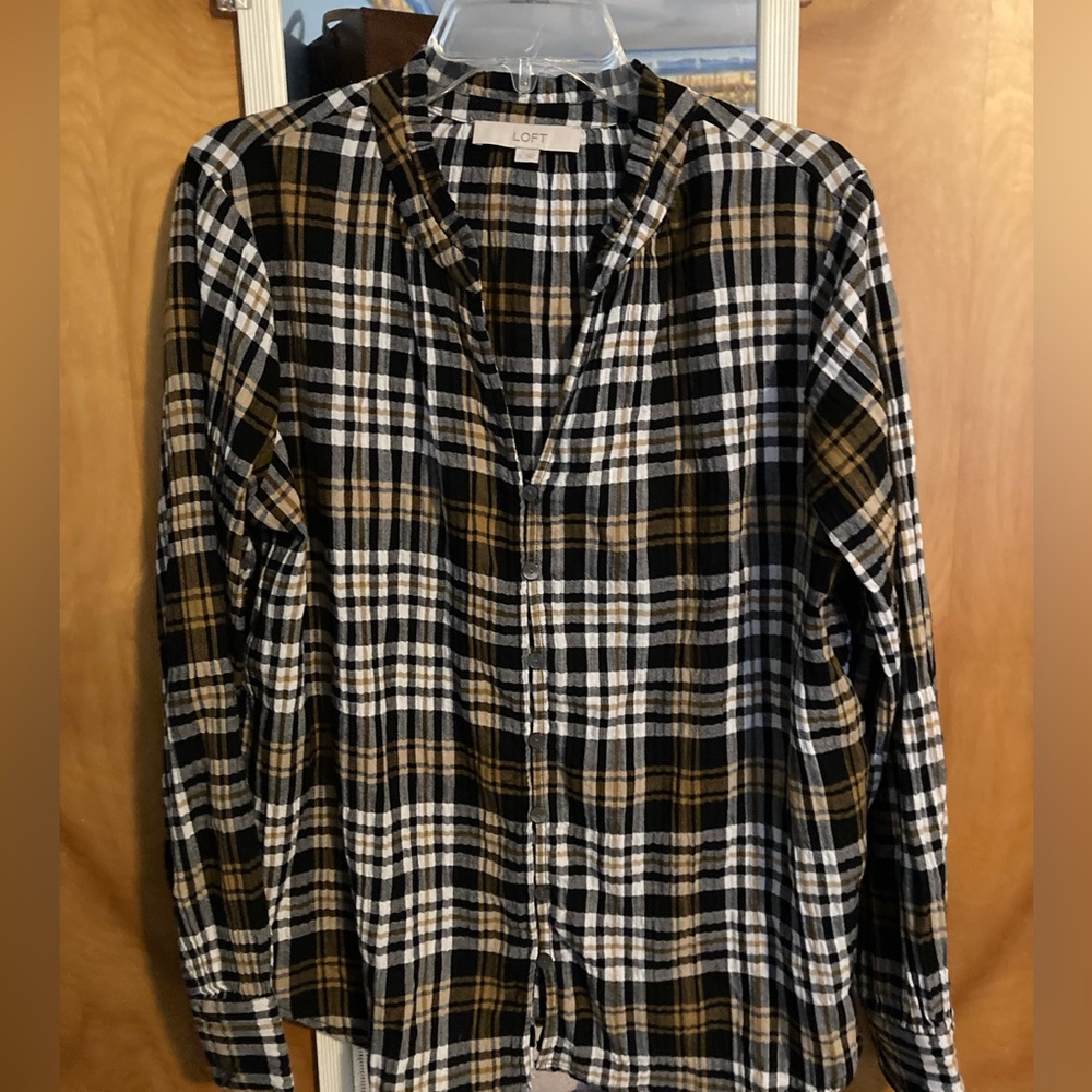 Loft plaid shirt. Excellent condition
